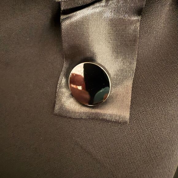 VTG Y2K Castro Women S Black Pants w Buttons Mini Flare High Rise Office Siren - Picture 5 of 6